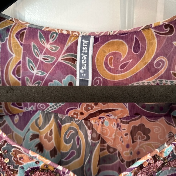 Pink Short Sleeves Bohemian Scrolls Smocked
Top Size 12 - Picture 5 of 8